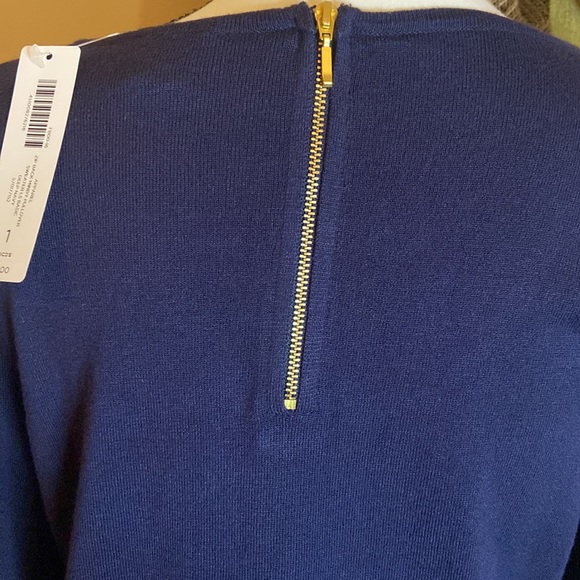 CHICO’S NWT Zip Back Mindy Pullover Sweater Long Sleeve Deep Navy Size 1 (M8) - Picture 4 of 10